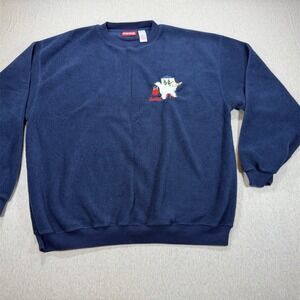 Coca-Cola Polar Bear Embroidered Fleece Crewneck Pullover Sweatshirt